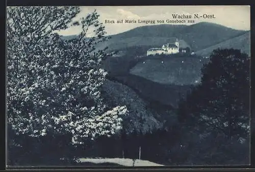 AK Wachau /N.-Oest., Blick auf Maria Langegg von Gansbach aus