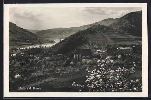 AK Spitz a. d. Donau, Ortspartie mit Kirche