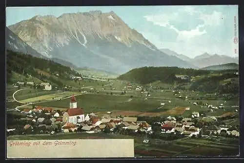 AK Gröbming, Panoramablick mit dem Grimming