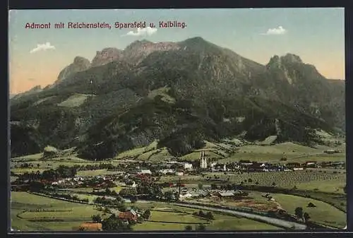 AK Admont, Teilansicht mit Reichenstein, Sparafeld und Kaibling