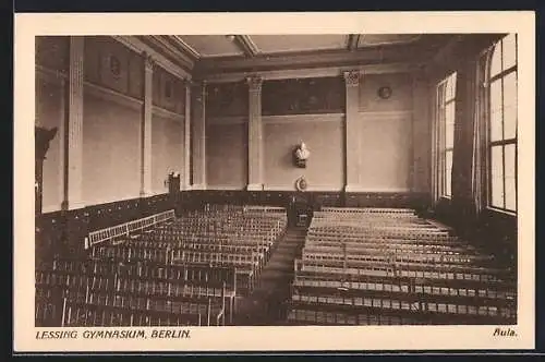AK Berlin-Wedding, Lessing Gymnasium, Pankstrasse 18-19, Aula, Innenansicht