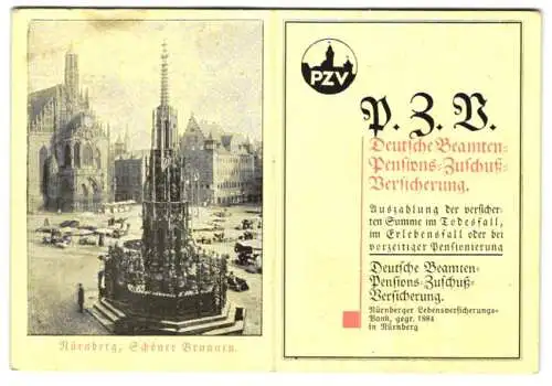 Kalender 1932, Nürnberg, Deutsche Beamten Pensions-Zuschuss-Versicherung, schöner