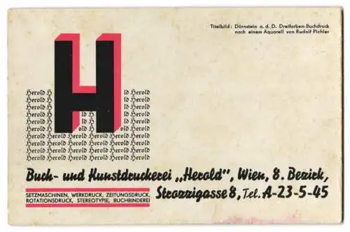 Klapp-Kalender 1935, Wien, Buch - und Kunstdruckerei Herold