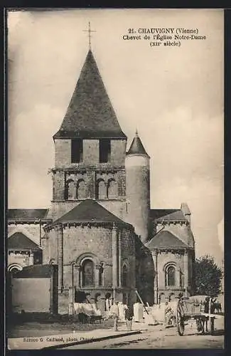 AK Chauvigny, Chevet de l`Église Notre-Dame, XII? siècle