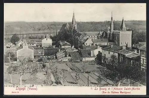 AK Ligugé, Le Bourg et l`Abbaye Saint-Martin, Vue du Château Merginac