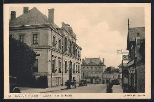 AK Loudun, Mairie, Rue du Palais