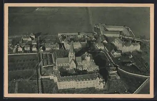 AK St. Ottilien / Obb., Ortsansicht mit Blick auf das Kloster vom Flugzeug aus