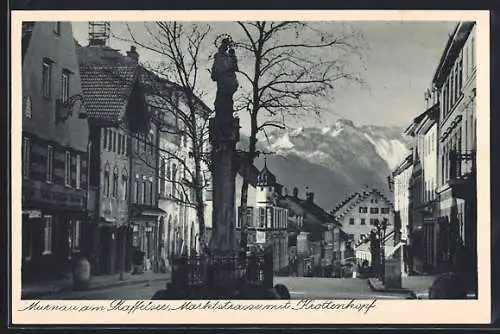 AK Murnau / Staffelsee, Markstrasse mit Krottenkopf