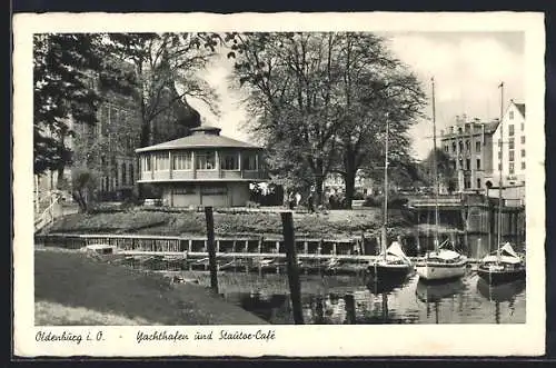 AK Oldenburg / O., Yachthafen und Stautor-Café