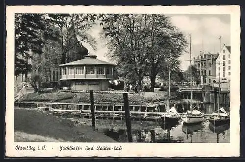 AK Oldenburg / O., Yachthafen und Stautor-Café