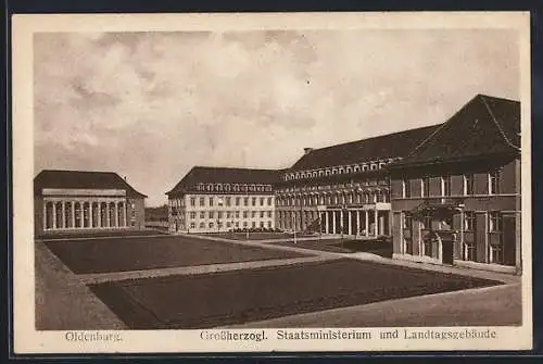 AK Oldenburg / O., Grossherzogl. Staatsministerium und Landtagsgebäude