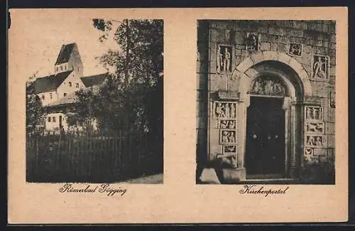 AK Gögging / Donau, Römerbad, Kirchenportal