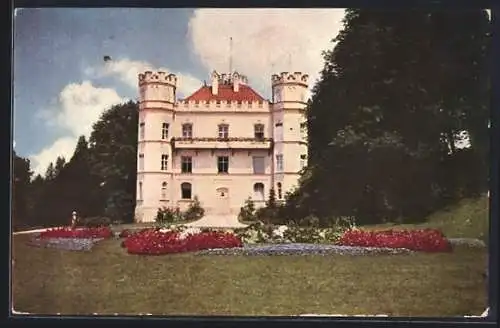AK Berg / Starnbergersee, Blick auf das Schloss