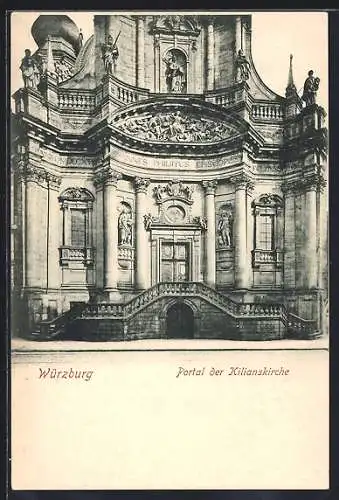 AK Würzburg, Portal der Kilianskirche