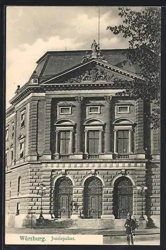 AK Würzburg, Ansicht vom Justizpalast