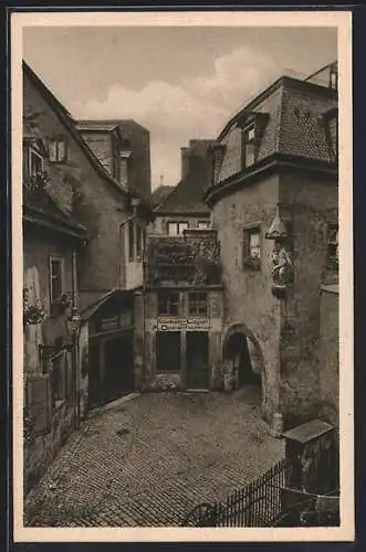 AK Würzburg, Dettelbachergasse mit Bauernhof