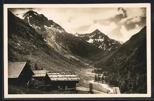 AK Sölden /Tirol, Windachtal gegen Schussgrubenkogel und Gaiskogel