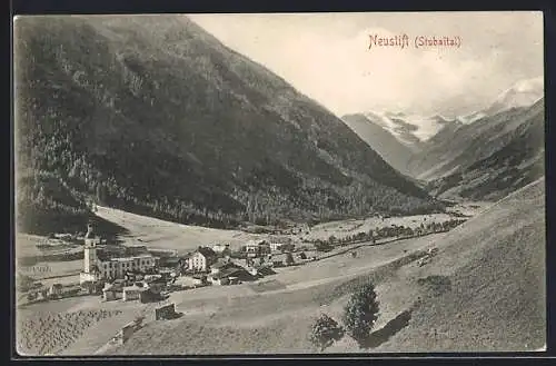 AK Neustift /Stubai, Gesamtansicht mit Kirche und Umgebung