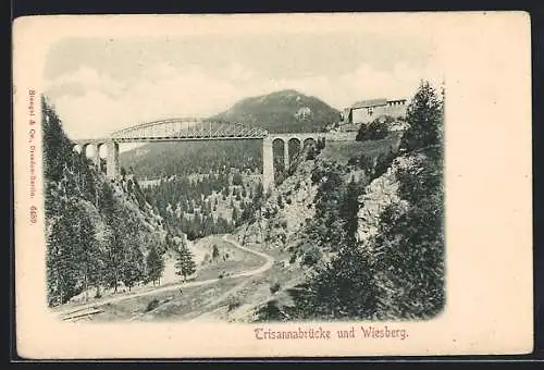 AK Strengen, Trisannabrücke mit Wiesberg