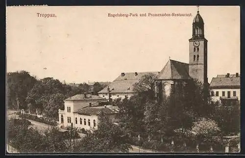 AK Troppau, Engelsberg-Park und Promenaden-Restaurant