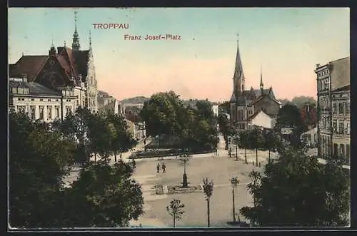 AK Troppau, Blick auf den Franz-Josef-Platz