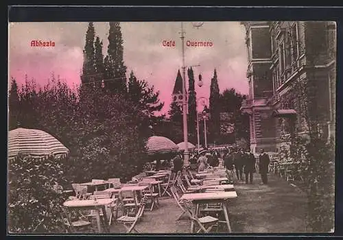 AK Abbazia, Cafe Quarnero mit Terrasse