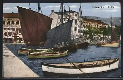 AK Crikvenica, Luka, Segelboote im Hafen