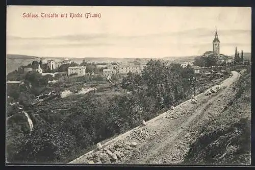 AK Fiume / Rijeka, Schloss Tersatto mit Kirche