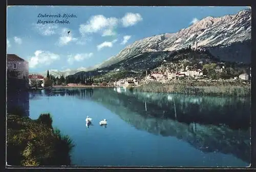 AK Ragusa, Ombla, Ortsansicht vom Wasser aus