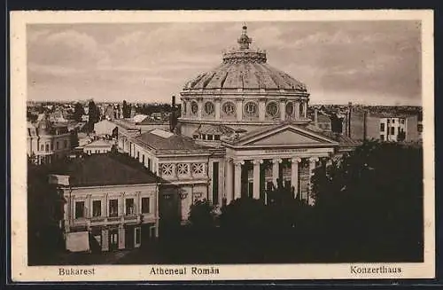 AK Bukarest, Das Konzerthaus aus der Vogelschau