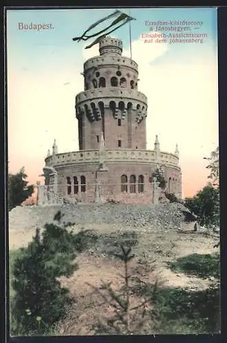 AK Budapest, Elisabeth-Aussichtsturm auf dem Johannsberg