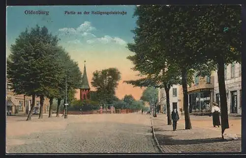 AK Oldenburg / O., Partie an der Heiligengeiststrasse