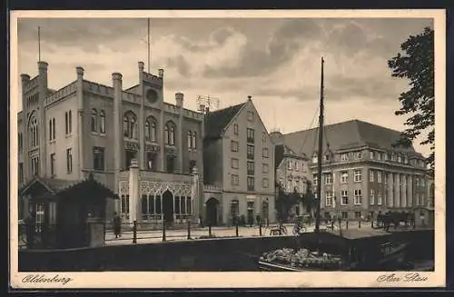 AK Oldenburg / O., Am Stau mit Boot