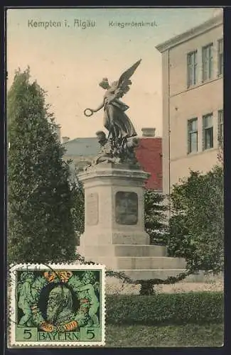 AK Kempten i. Allgäu, Blick auf das Kriegerdenkmal