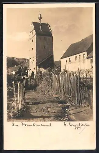 Foto-AK Frickenhausen / Main, Partie am Stadttor