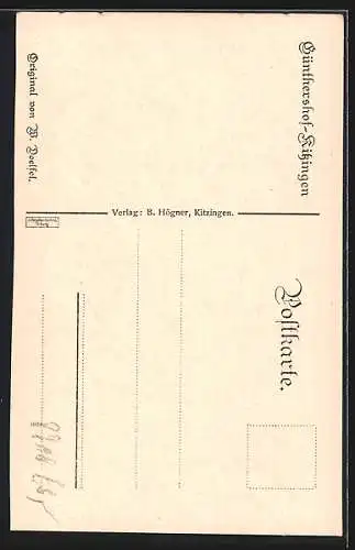 Künstler-AK Kitzingen, Günthershof mit Torbogen