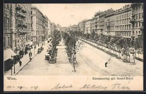 AK Wien, Kärntnerring mit Grand-Hotel