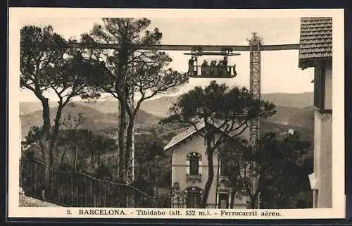 AK Barcelona, Tibidabo, Ferrocarril aereo