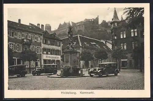 AK Heidelberg, Kornmarkt, Geschäft Schneider