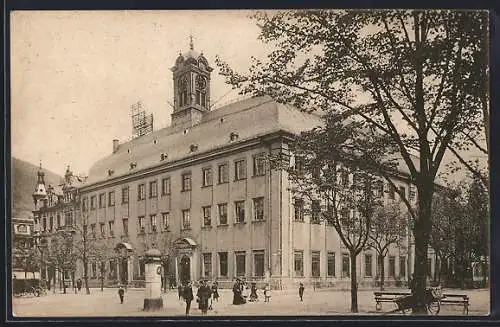 AK Heidelberg, Partie an der Universität, Litfasssäule