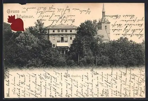 AK Weimar / Thüringen, Schloss Ettersburg mit Kirche