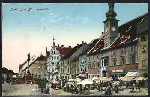 AK Marburg a. Dr., Stände auf dem Hauptplatz