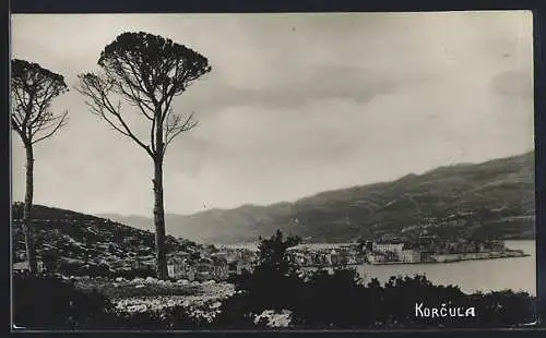 AK Korcula, Panoramablick über die Bucht