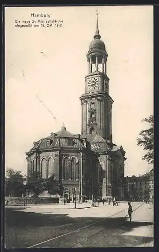 AK Hamburg-Neustadt, neue St. Michaeliskirche, eingeweiht am 19.10.1912