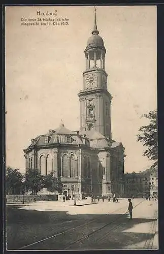 AK Hamburg-Neustadt, neue St. Michaeliskirche, eingeweiht am 19. Oktober 1912