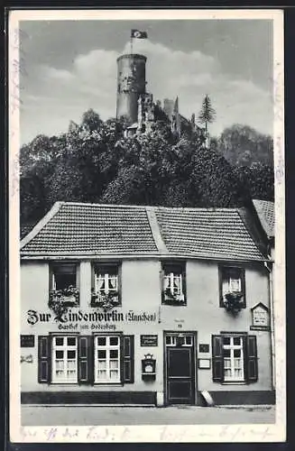 AK Godesberg a. Rh., Gasthaus zur Lindenwirtin,  auf der Godesburg