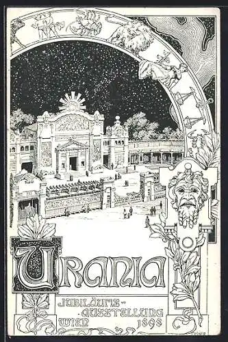 Künstler-AK Wien, Jubiläums-Ausstellung 1898, Urania-Theater