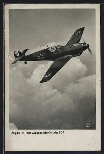 AK Luftwaffe, Flugzeug Jagdeinsitzer Messerschmitt Me 109