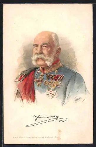 AK Rotes Kreuz Nr. 237: Porträt Kaiser Franz Josef I. von Österreich in Uniform mit Orden