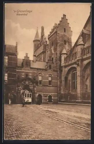 AK `s-Gravenhage, Binnenhof, Strassenbahn